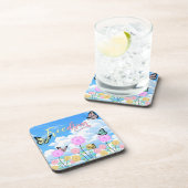 Freedom Floral Butterfly Design コースター (右側)