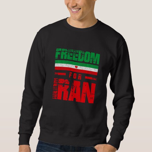 Freedom For Iran Free Iran Flag Heart Iran Azadi P スウェットシャツ (正面)