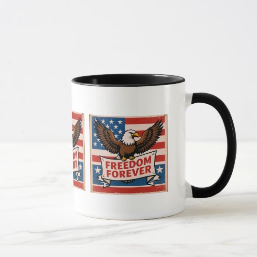 Freedom Forever  American Flag Bald Eagle マグカップ (右)