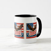 Freedom Forever  American Flag Bald Eagle マグカップ (正面右)