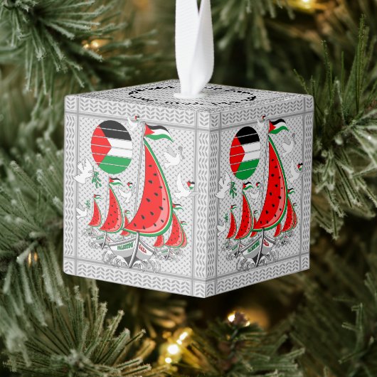 Freedom Global Sumud Flotilla Boats to Gaza キューブオーナメント (ツリー)