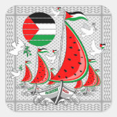 Freedom Global Sumud Flotilla Boats to Gaza スクエアシール (正面)