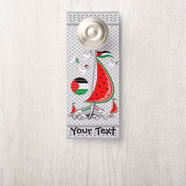 Freedom Global Sumud Flotilla Boats to Gaza ドアノブサイン (ノブ)