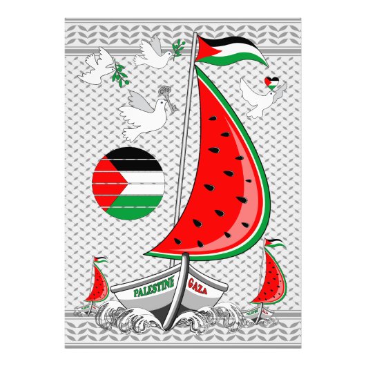 Freedom Global Sumud Flotilla Boats to Gaza フォトプリント (正面)