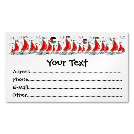 Freedom Global Sumud Flotilla Boats to Gaza マグネット名刺 (正面)