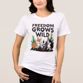 Freedom Grows Wild – Scary Corgi Gardening Cartoon トライブレンドＴシャツ (正面)