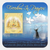 Freedom In祈りの言葉シール スクエアシール (正面)