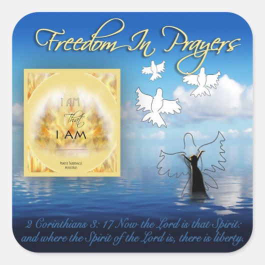 Freedom In祈りの言葉シール スクエアシール (正面)