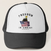 Freedom in Christ Eagle & American Flag Patriotic キャップ (正面)
