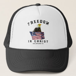 Freedom in Christ Eagle & American Flag Patriotic キャップ