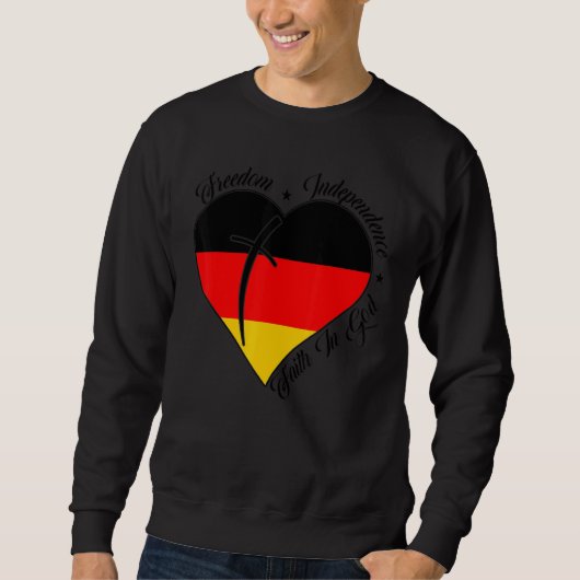 Freedom Independence Faith In God   Christian Germ スウェットシャツ (正面)