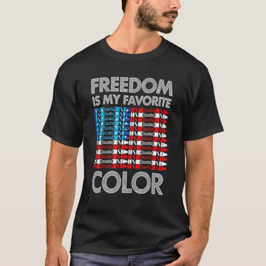 Freedom Is My Color お気に入りの退役軍人American Fla Tシャツ (正面)