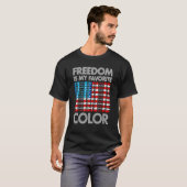 Freedom Is My Color お気に入りの退役軍人American Fla Tシャツ (正面フル)