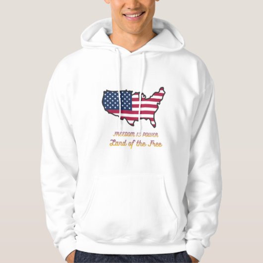 Freedom Is Power USA Flag Hoodie パーカ (正面)