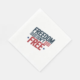 Freedom Isn't Free- Patriotic Design Red and Blue スタンダードランチョンナプキン