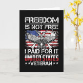 Freedom Isnt Free Veteran - American Eagle カード (黄色い花)