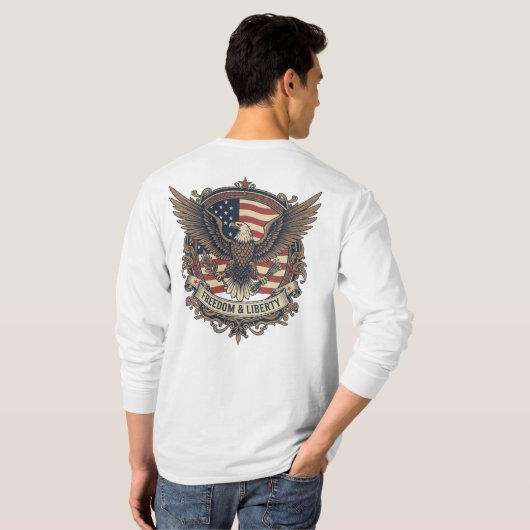 Freedom & Liberty Classic Eagle Long Sleeve T-Sh Tシャツ (裏面フル)