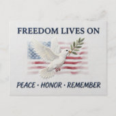 Freedom Lives On Patriotic Memorial Day ポストカード (正面)