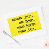 FREEDOM LOVE (EARTH) STICKER 長方形シール (封筒)