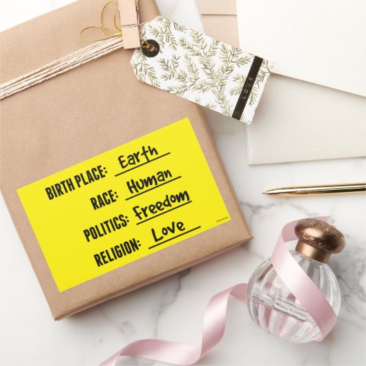 FREEDOM LOVE (EARTH) STICKER 長方形シール (ギフト)