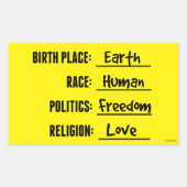 FREEDOM LOVE (EARTH) STICKER 長方形シール (正面)