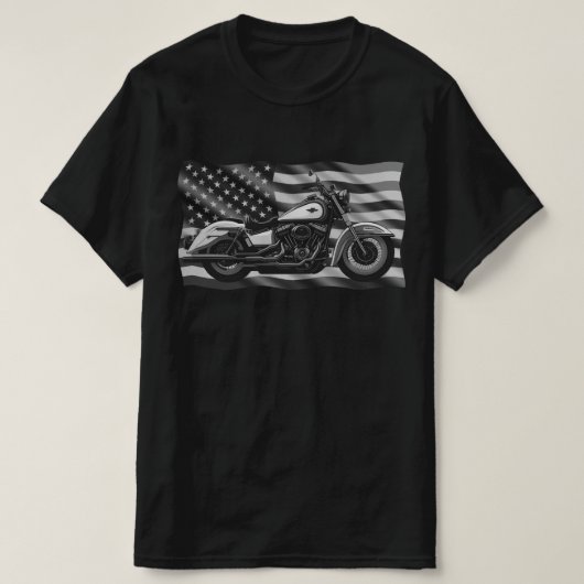 Freedom Machine Over Stripes of Steel Power Biker  Tシャツ (デザイン正面)