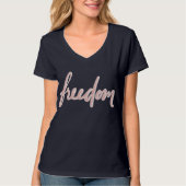 FREEDOM Minimal Text DesignT-Shirt Tシャツ (正面)