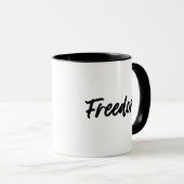 Freedom. Minimalist Black マグカップ (正面右)