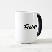 Freedom. Minimalist Black モーフィングマグカップ (正面右)