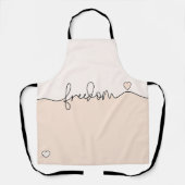 Freedom Minimalist Typography Design エプロン (正面)
