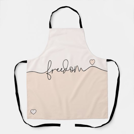 Freedom Minimalist Typography Design エプロン (正面)