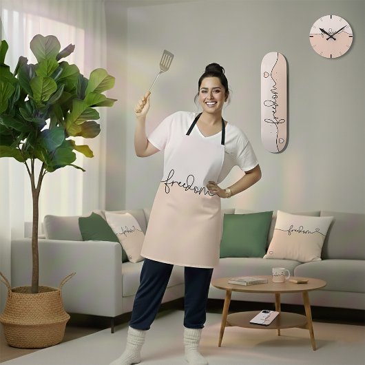 Freedom Minimalist Typography Design エプロン