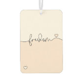 Freedom Minimalist Typography Design カーエアーフレッシュナー (裏面)