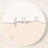 Freedom Minimalist Typography Design コースター (正面)