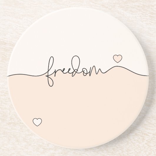 Freedom Minimalist Typography Design コースター (正面)