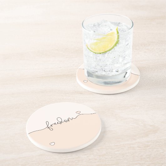 Freedom Minimalist Typography Design コースター (側面)