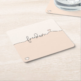 Freedom Minimalist Typography Design スクエアペーパーコースター