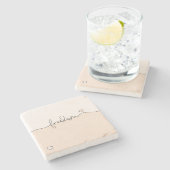 Freedom Minimalist Typography Design ストーンコースター (横)