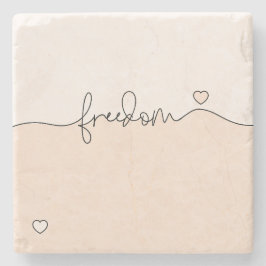 Freedom Minimalist Typography Design ストーンコースター
