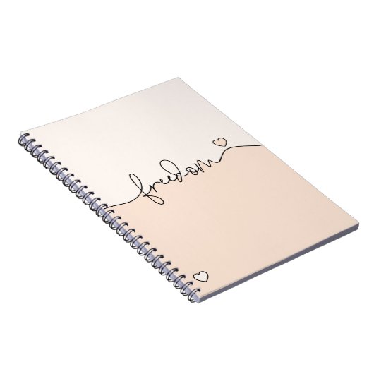 Freedom Minimalist Typography Design ノートブック (右側)