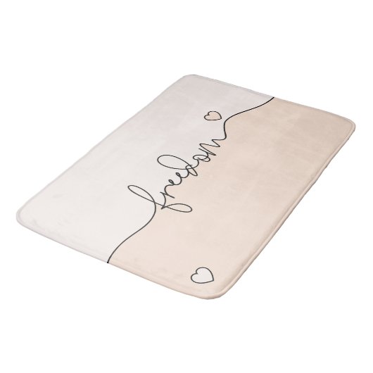 Freedom Minimalist Typography Design バスマット (アングル)