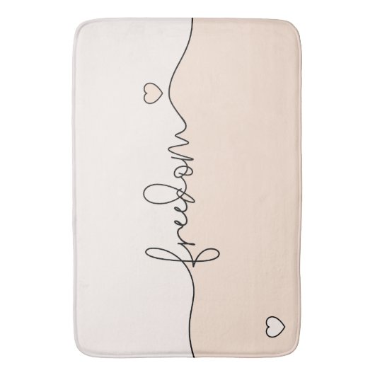 Freedom Minimalist Typography Design バスマット (正面縦)