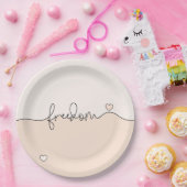 Freedom Minimalist Typography Design ペーパープレート (パーティー)