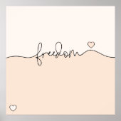 Freedom Minimalist Typography Design ポスター (正面)