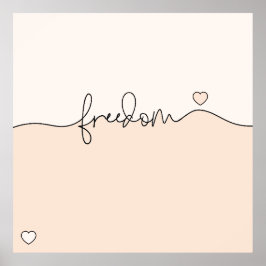 Freedom Minimalist Typography Design ポスター