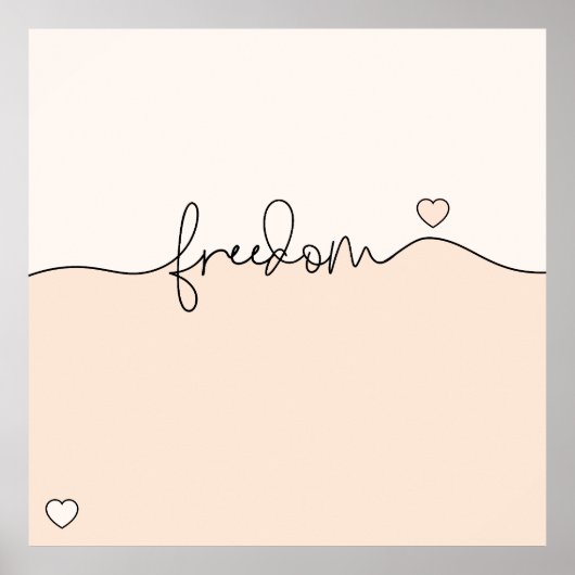 Freedom Minimalist Typography Design ポスター (正面)
