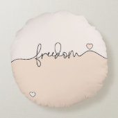 Freedom Minimalist Typography Design ラウンドクッション (裏面)