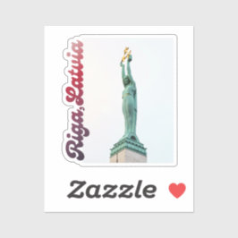 Freedom Monument, souvenir from Riga, Latvia シール