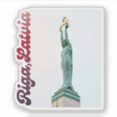 Freedom Monument, souvenir from Riga, Latvia シール (正面)