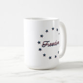 Freedom Patriotic America 250 Stars Design コーヒーマグカップ (正面右)